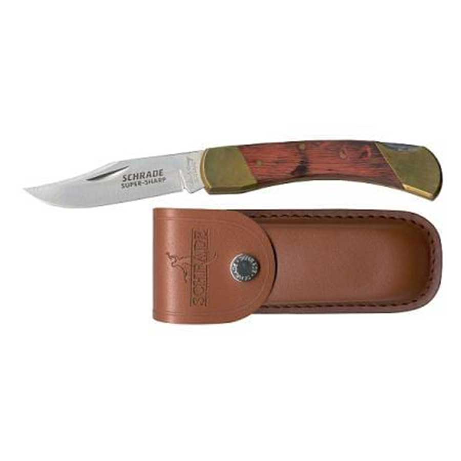 Schrade Lockback Bear Paw Pocket Knife & Sheath LB7