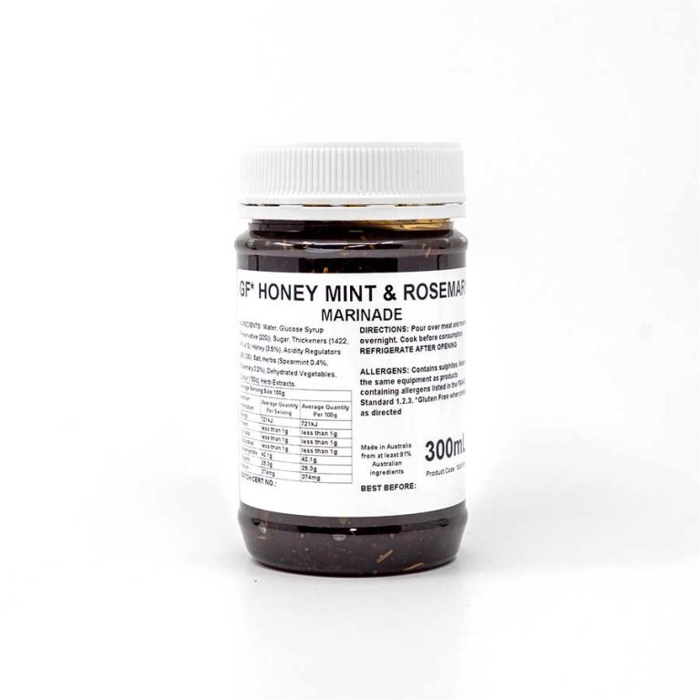 Denco GF Marinade Honey Mint Rosemary Outback Smoke and Slice