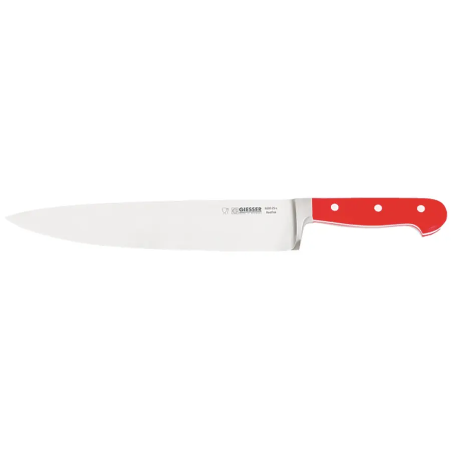 Giesser Chef Knife Wide Blade 25cm Red