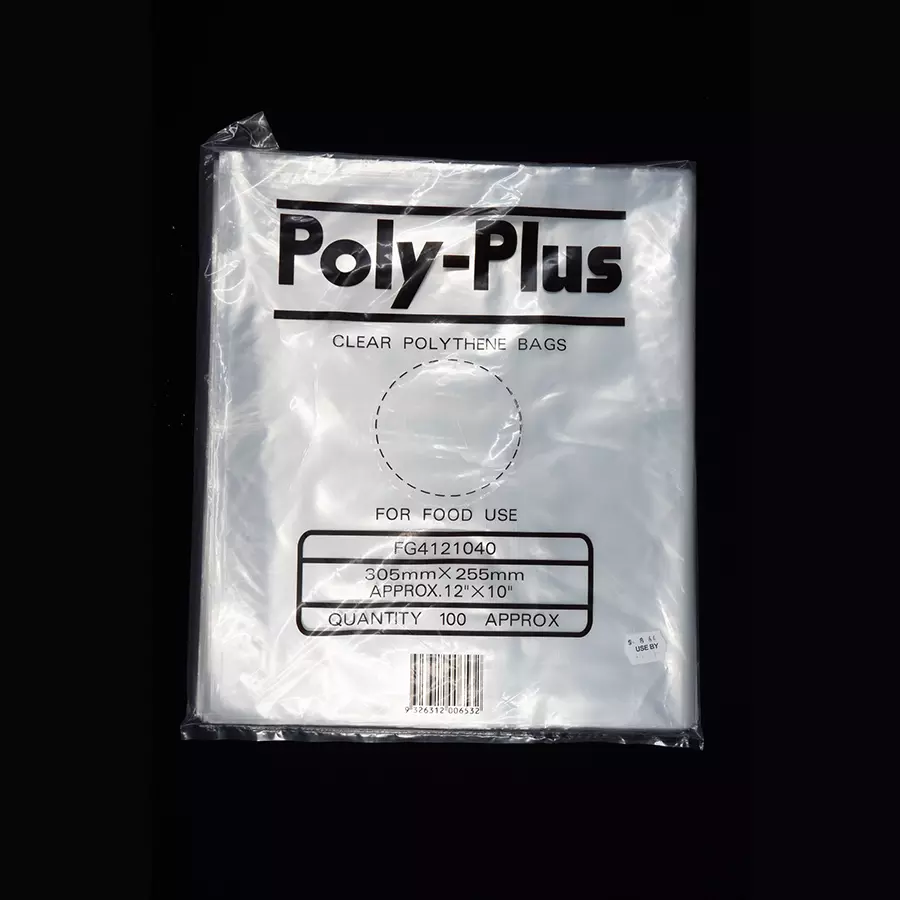 Poly-Plus Clear Polythene Bags 100pk 305x255